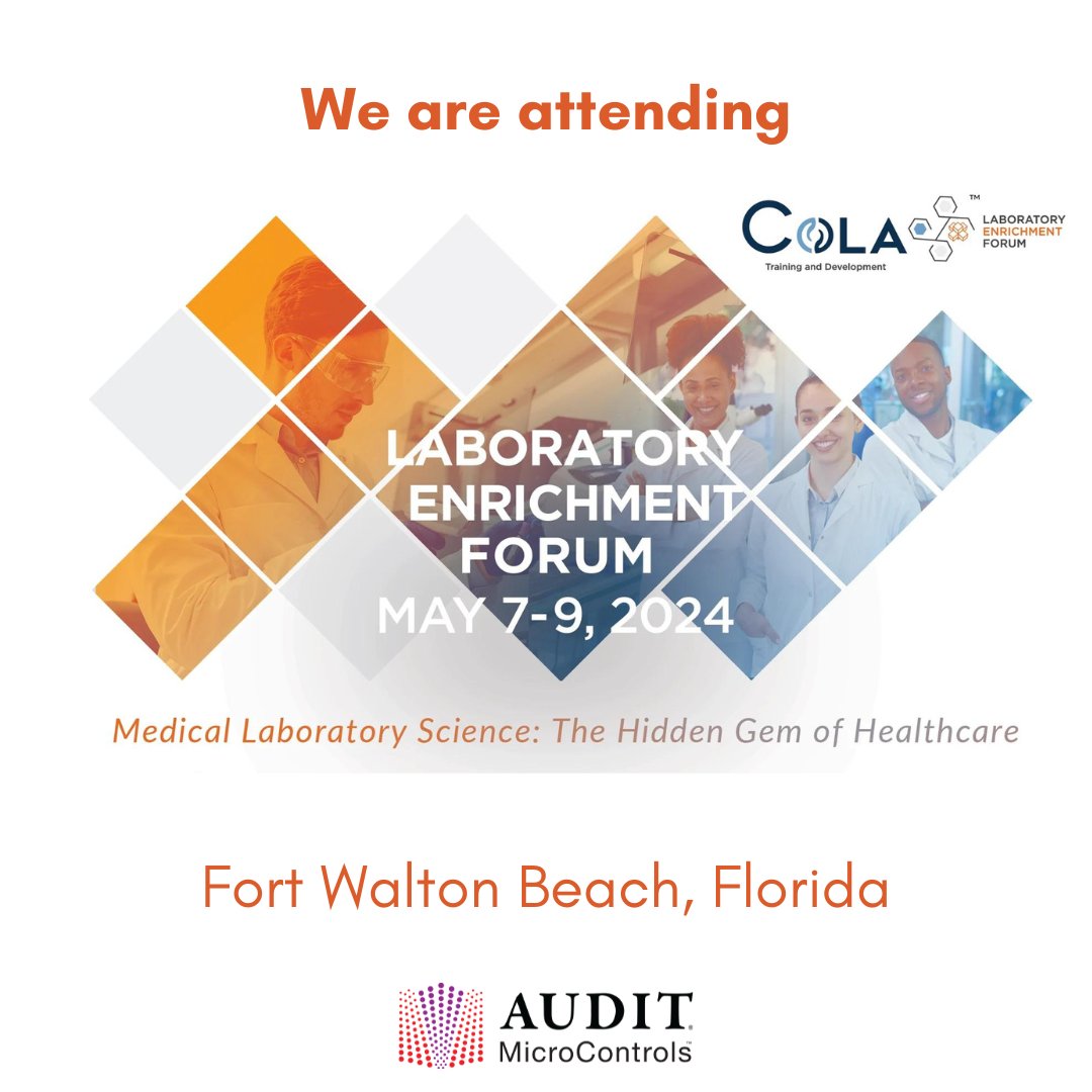 AUDIT is excited to attend the COLA Enrichment Forum next week. If you are also attending, stop by and see us at booth #30!  #auditmicro #linearity #clinicallaboratoryscience #medicallaboratory