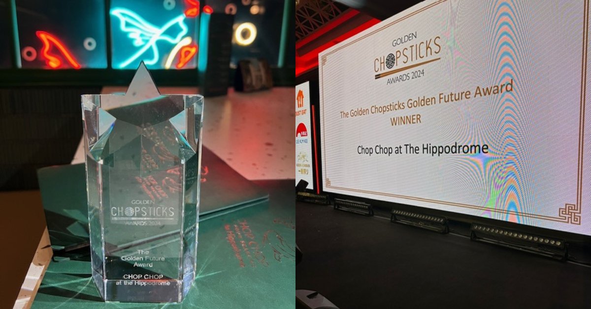 🥢⭐️ CLIENT AWARD ⭐️🥢 Incredible news as our client Chop Chop at the Hippodrome has won the Golden Chopsticks Golden Future Award 👏 Very well deserved and now time celebrate with some of the best Chinese food in town - we'll take any excuse!