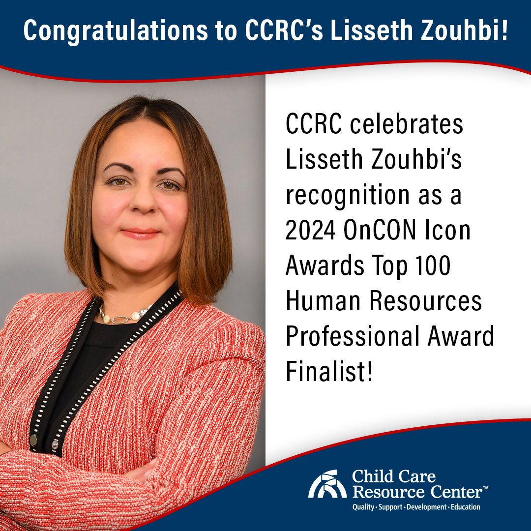 Congratulations to CCRC’s VP/CHRO, Lisseth Zouhbi, on being named a 2024 OnCon Icon Awards Top 100 #HumanResources Professional Award Finalist! Finalists are leaders that demonstrate a positive impact on the organization, make strong contributions, and exhibit great leadership.