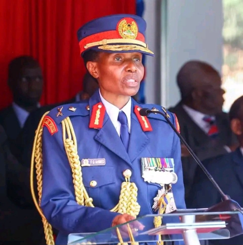 Maj Gen Fatuma Ahmed, Commander, Kenya Air Force. The TOUGHEST WOMAN in the Republic, from Todonyang up North to Vanga in deep South; from Isebania to El Wak. Discipline. Courage. Focus. Devotion to The Motherland. Thank you Mr President @WilliamsRuto. God bless Kenya 🇰🇪 🇰🇪🇰🇪