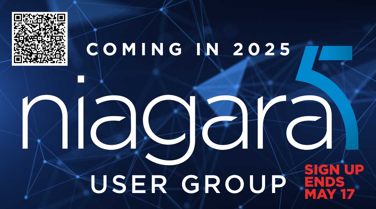 Join the Niagara 5 user group to provide ideas and feedback on the release features. Scan the QR to get started! Sign up ends May 17.