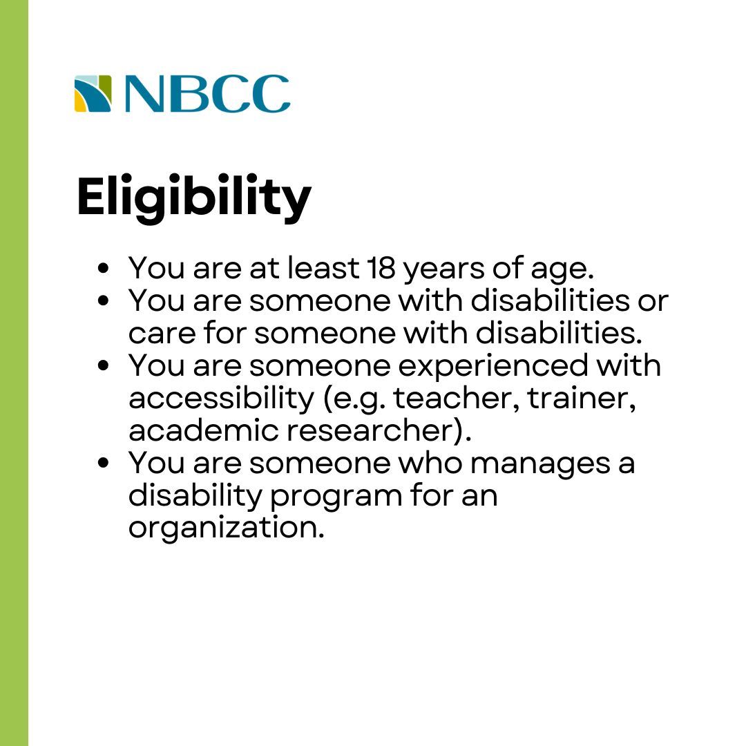 New Brunswick Community College (@myNBCC) invite you to participate in an online interview or survey about accessibility. If you want to be a part of the study, please email Andrew.urquhart@nbcc.ca with “Go Barrier Free” in the subject line before August 31, 2024.