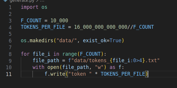 I had a funny idea to upload '16 trillion tokens' to huggingface but decided to stop before frying the SSD with 90GB of data.