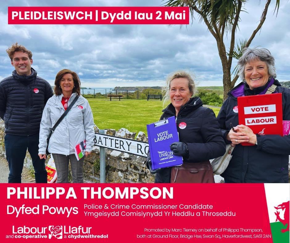 🗳️ Vote Philippa Thompson. Vote #Labour in the Police and Crime Commissioner Election. #DyfedPowys
❗️Remember! You need photo ID to vote.  Find your polling station here: iwillvote.org.uk #WelshLabour