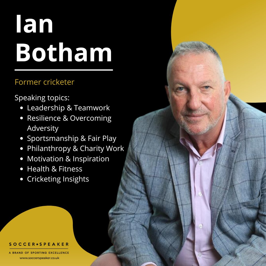 Level up your event with Ian Botham! His charisma and career achievements make him the ultimate choice. From thrilling cricket tales to invaluable leadership insights, he captivates effortlessly.

Contact us to book Ian for your event.

#EventExcellence #LegendarySpeaker