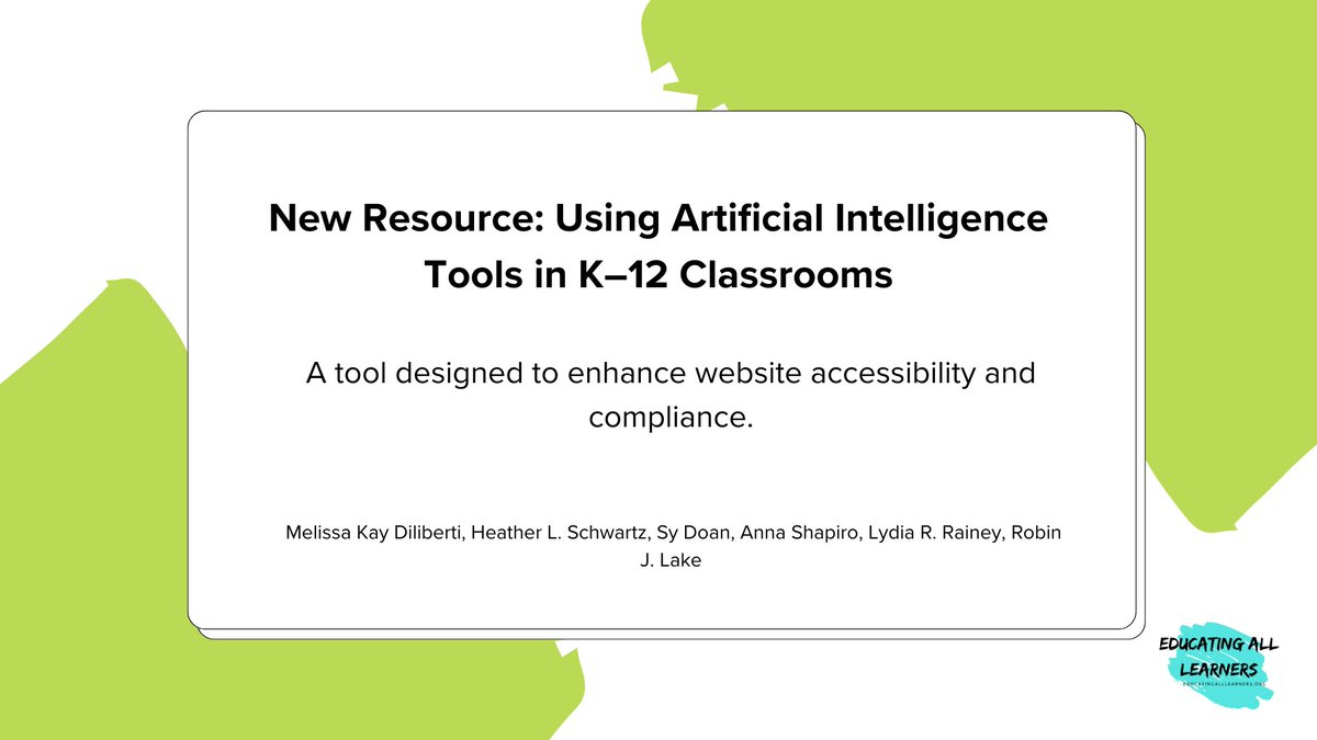 Did you know? “Middle and high school teachers and those who taught English Language Arts or Social Studies were more likely to be AI users,” according to our new resource, Using Artificial Intelligence Tools in K–12 Classrooms bit.ly/EALAResourceLi…