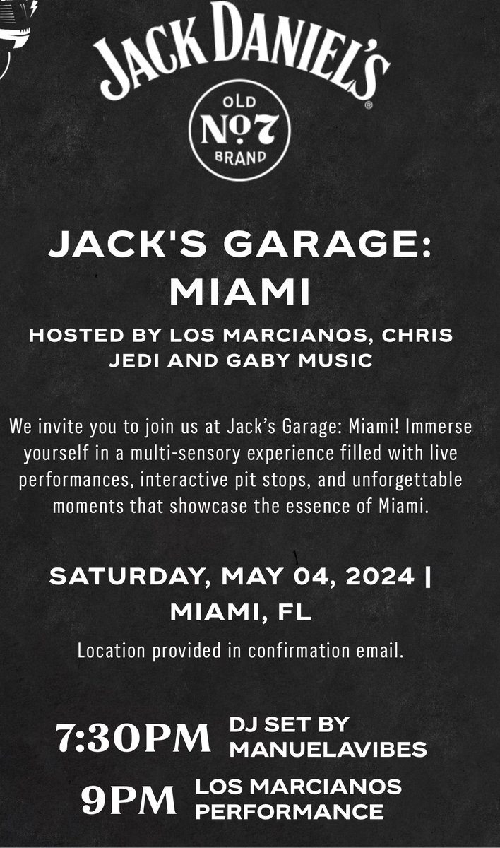 #May4 #JackDaniels #Miami >> jackdanielsgarage.com
