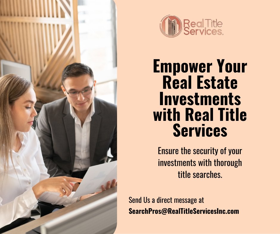 #Titlesearch
#RealEstate
#titlesearches
#WomanOwned
#ALTA
#AmericanLandTitleAssociation
#DocumentRetrieval
#EscrowServices
#MortgageBanking
#MortgageBrokers
#NAMMBA
#NationalAssociationofLandTitleExaminersandAbstractors
#RealEstateInvesting