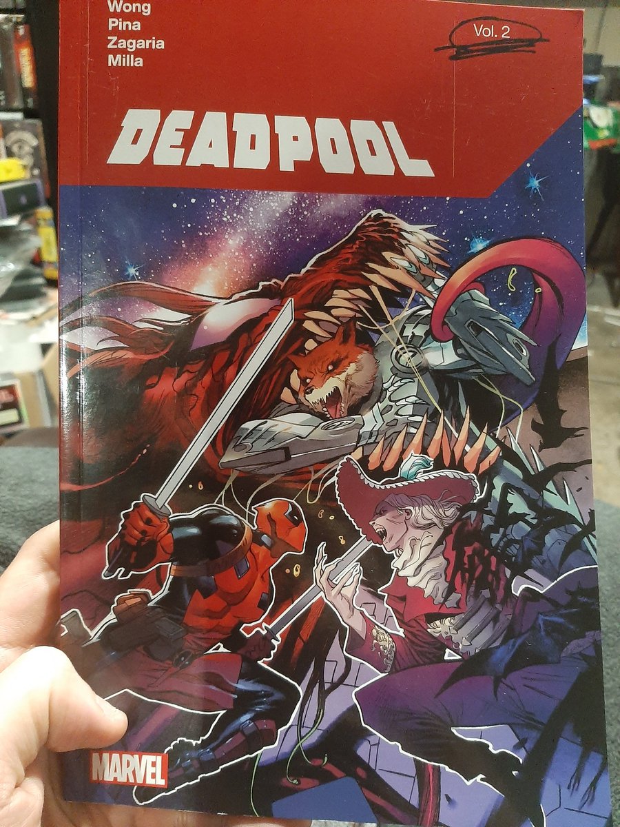 Deadpool Vol. 2 by Alyssa Wong and company rocks! Such a funny series with many new, unexpected developments for the merc with a mouth. I really didn't see the love affair or symbiote baby dog coming 😆 @crashwong @coccolo_martin @JoeSabino #Deadpool #MarvelComics