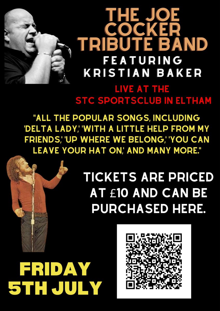 Friday 5th July @joecocker_fans #joecocker @southlondon #CockerTribute  #JoeCockerTribute