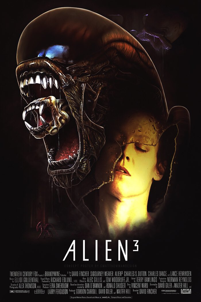 Alien 3 (1992) poster art. #TheHorrorReturns #TheHorrorReturnsPodcast #THRPodcastNetwork #Horror #HorrorMovies #HorrorFilms #HorrorTelevision #HorrorSeries #HorrorPodcast #HorrorFamily #MutantFam #Alien3 #DavidFincher #CMatthewmanDesign