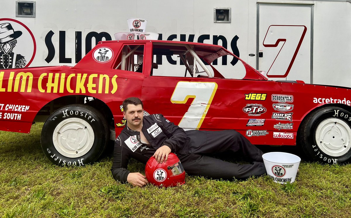 Sorry ladies he is taken…

<a href="/KKeaton24/">Keaton Atkinson</a> will make his IMCA Stock Car debut this weekend at Plumerville, AR behind the wheel of the No. 7 <a href="/slimchickens/">Slim Chickens</a> Throwback.