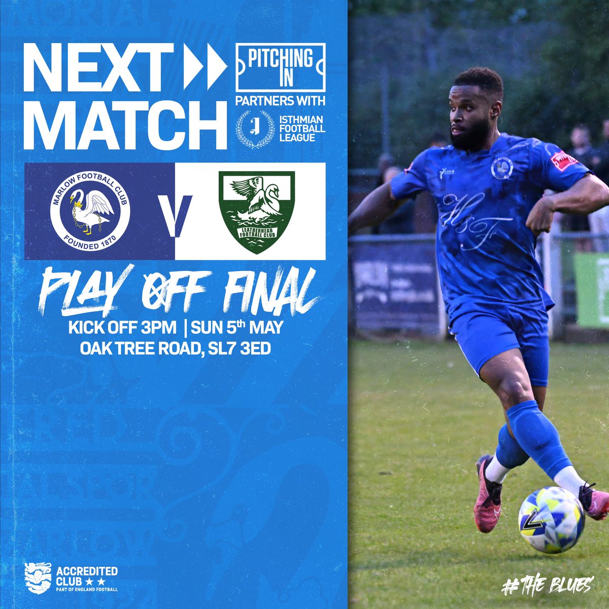 🚨THIS SUNDAY | 3PM KO | PLAY OFF FINAL One more game. Let’s give it our all 💪 Tickets available on gate only and priced as follows: Adults - £10, Concessions - £5, Youth (13-18) - £3, Juniors (under 12) - £1 🎟️ #MarlowFC