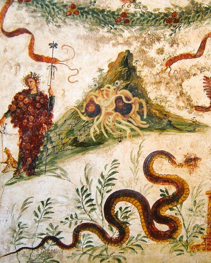 Baccus and serpents / Pompeii fresco/ ancient roman #art