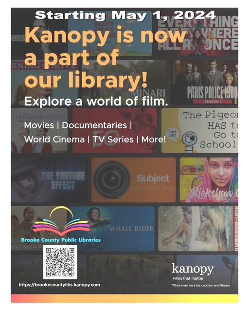 Kanopy is here! Get the app on your smart device or tv
#kanopy #libraryresources brookecountylibs.kanopy.com