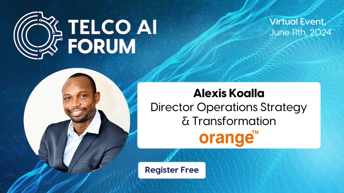 📢 Telco AI Forum speaker announced: @alexiskoalla, Director Operations Strategy & Transformation, @orange. Get your free ticket for the virtual event now 👉 hubs.ly/Q02vNSLD0