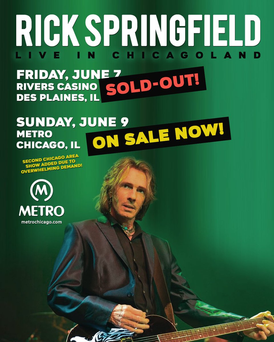 Playing the legendary Metro in Chicago on Sunday, June 9! @MetroChicago metrochicago.com/event/rick-spr…