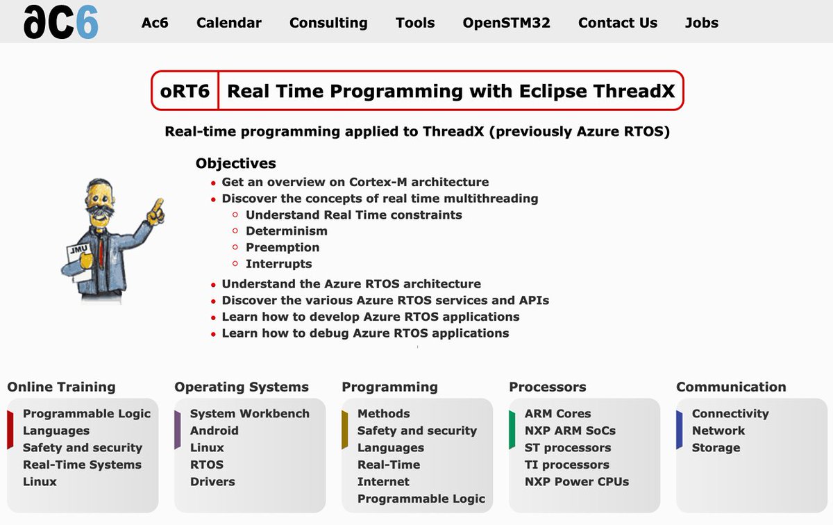 📣 Embedded systems engineers and technicians: Sign up for live online training on Eclipse ThreadX (previously Azure RTOS) with Ac6! 👉 18 hours over 3 days 👉 May 28-30. Get the details and register: ac6-training.com/cours.php?ref=… #EclipseThreadX #EmbeddedSystems