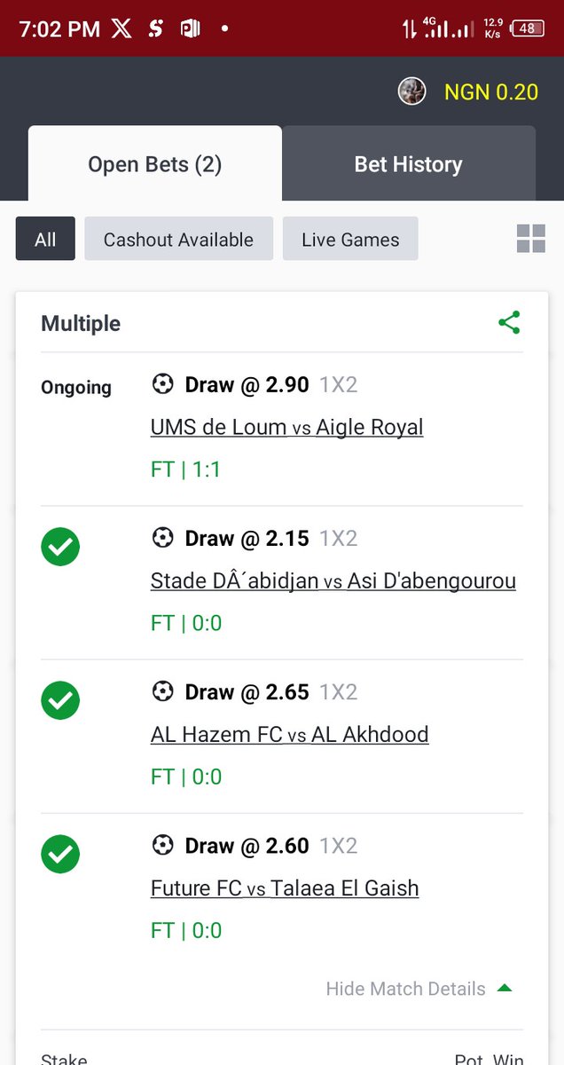 I boom 4/4 livebet draw...it can only be God.