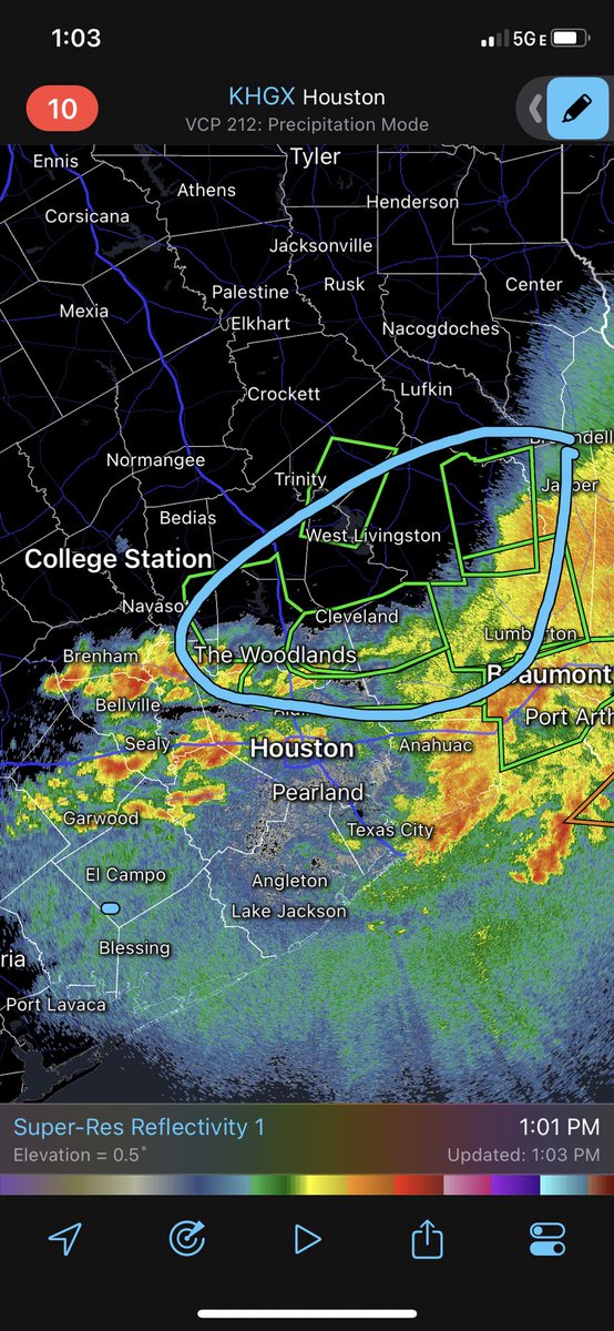 Widespread dangerous flooding ongoing in the blue circled area. Numerous water rescues in progress. But NOT drive into high water #houwx #txwx