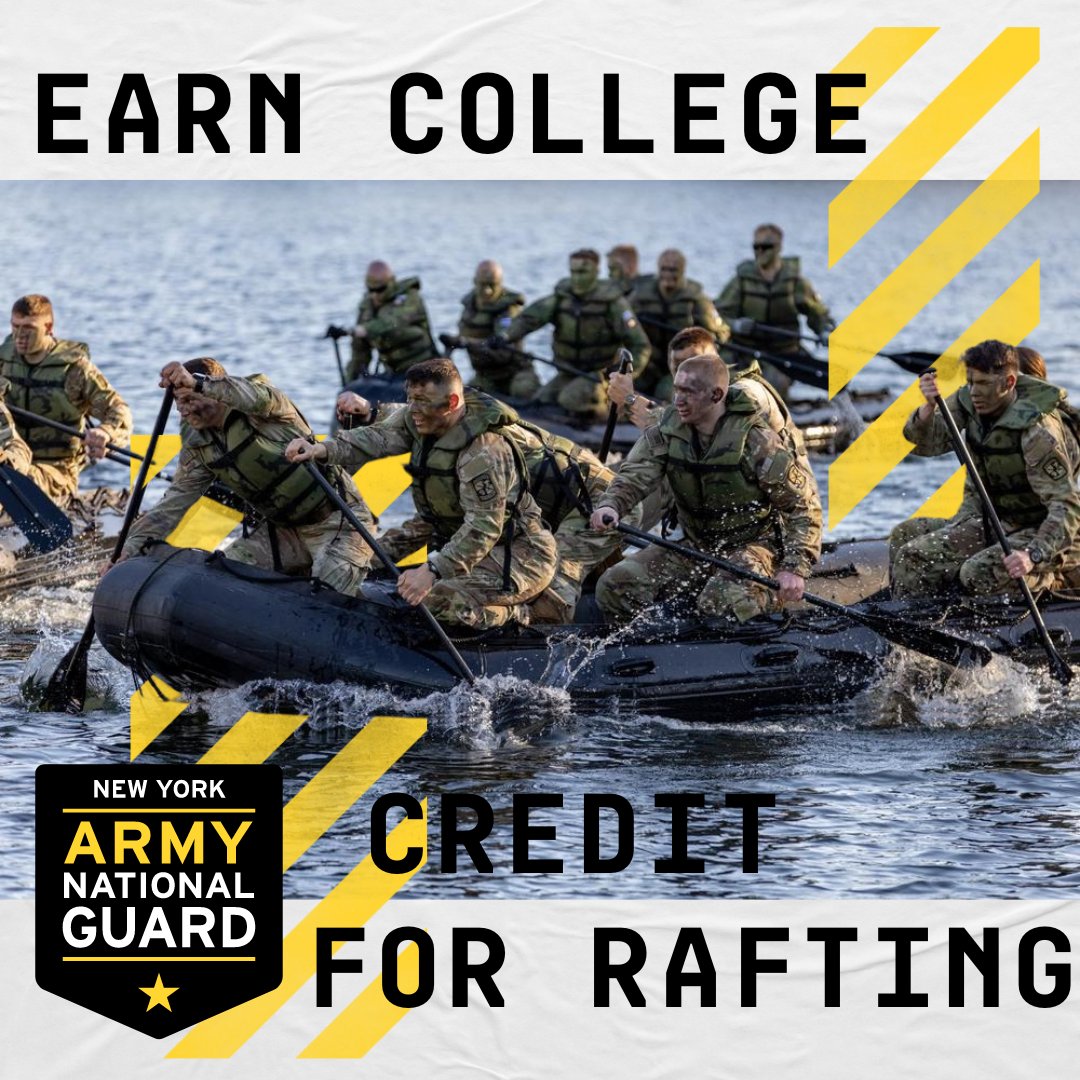 It is true - join the Army ROTC program at college and get the opportunity to earn college credit for rafting in some competitions.  You also guarantee yourself a career upon graduation.

If you are tough enough to Go Guard?

nationalguard.com/new-york
#ROTC #FreeCollege #GoGuard