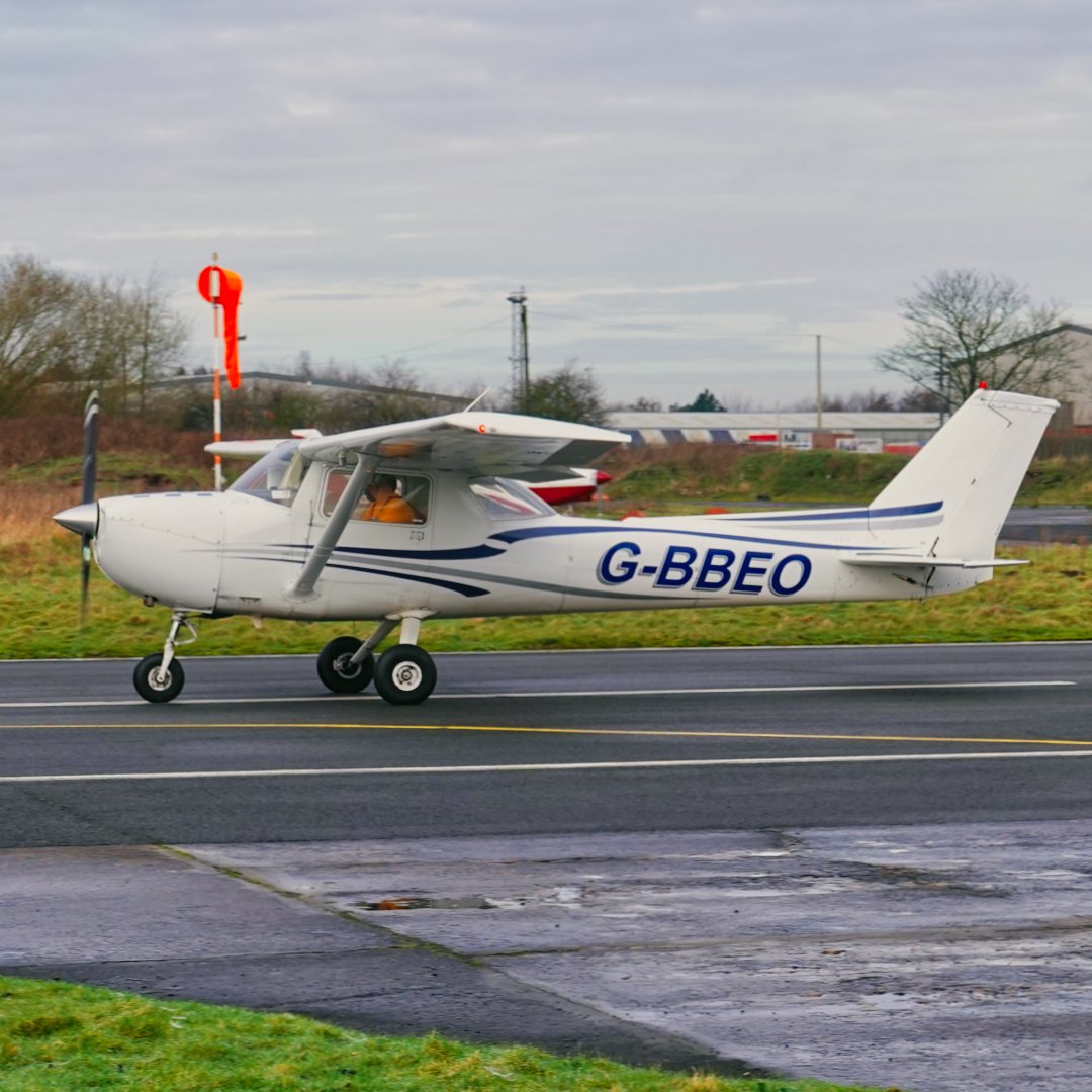 Reims-Cessna FRA150L Aerobat G-BBEO departing Sandtoft Airfield for Retford Gamston Airport 10.2.24.  #textronaviation #cessna #reimscessna #reimsaviation #cessnalovers #flycessna #c150 #f150 #cessna150 #cessnac150 #cessnaf150 #reimscessna150 #reimscessnac150 #reimscessnaf150