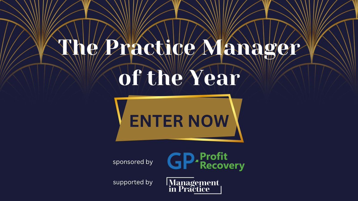 We're delighted to support the Practice Manager of the Year Award at the @gp_awards (Sponsored by GP Profit Recovery) We are looking for PMs showcasing professionalism & a desire to deliver best possible patient-focused services Download the entry form > buff.ly/3JBnqrE