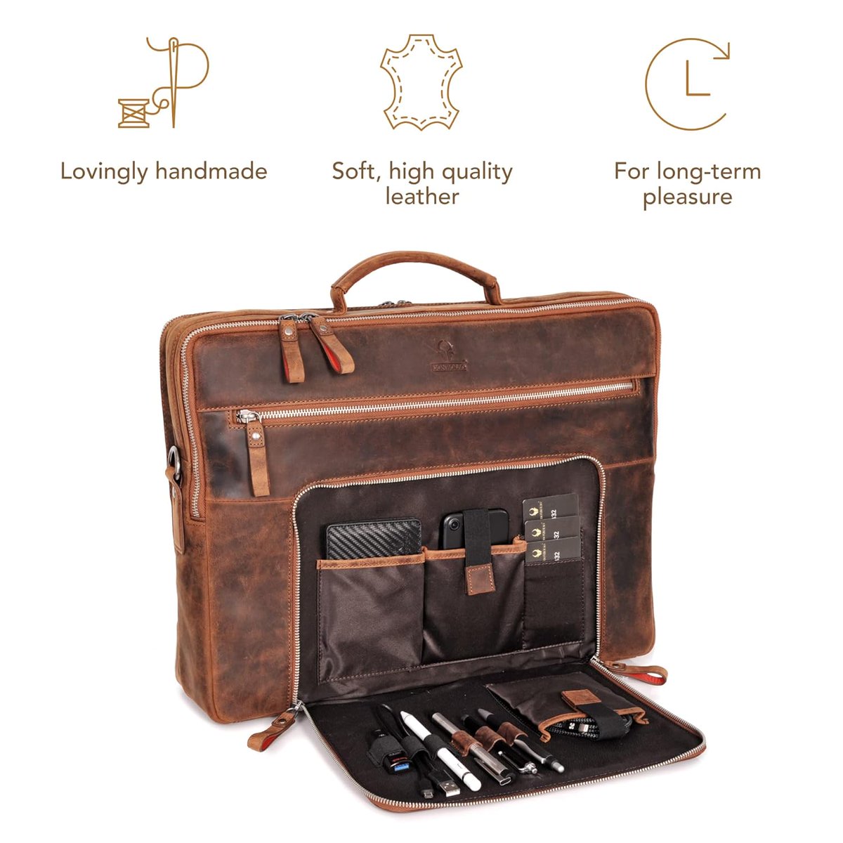 Today's Deal with -23% discount Handcrafted Leather Shoulder Bag for Notebook get it here:amzn.to/44tzdCe