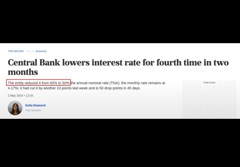 Say goodbye to inflation in Argentina. Their central bank lowered interest rates for the 4th time in 2 months. See what happens when government spending is controlled? This could be any country in the world including us. @JMilei