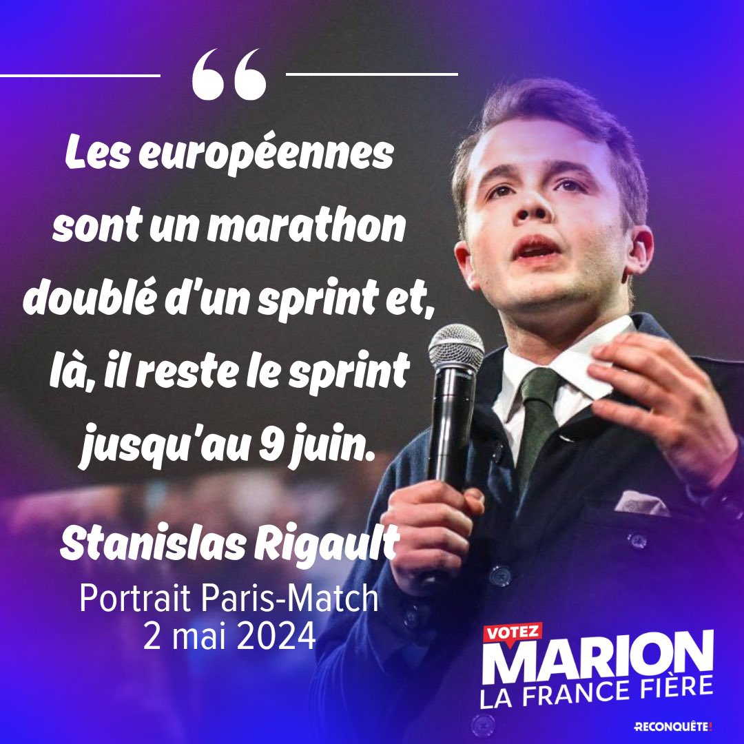 🗳️La France mérite des députés qui la défendent ardemment au Parlement européen. Faites entendre votre voix jusqu’à Bruxelles.

Chaque point gagné le 9 juin est un élu de plus pour vous défendre de la tyrannie bruxelloise.

En route pour le 9 juin ! 💪🇫🇷