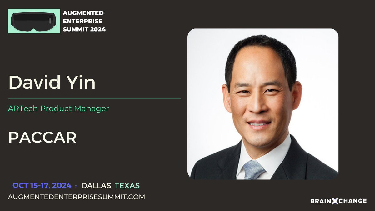 Paccar's David Yin is the primary inventor of the patent for @PeterbiltMotors's ARTech, an #augmentedreality app for service technicians. He'll speak about the current state of #XR at work at #AugmentedEnterprise Oct 15-17 #manufacturing #XRevent