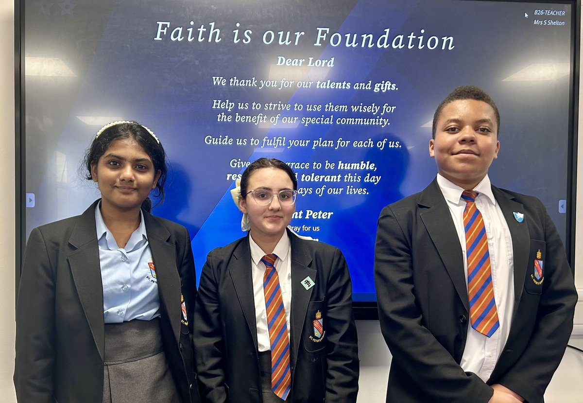 Congratulations to our newly appointed Chief and Deputy Minister’s for Well Being and our clerk! Incredible pupils with great God given leadership skills. We are proud to have #changemakers here at St.Peters! @DianaAward #faithisourfoundation