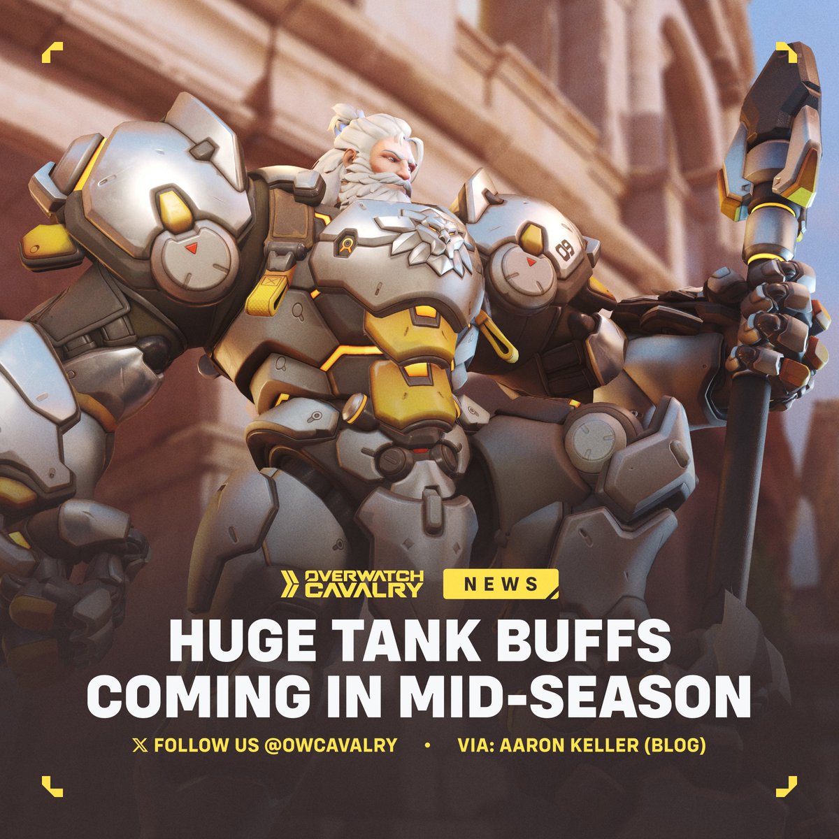 Huge Tank buffs coming to #Overwatch2 ⛓️‍💥

The team aims to help tanks stay in the fight longer with the mid-season patch. Aaron Keller revealed some of the changes:

💥 Tank role passive now has a 25% damage reduction from headshots.
💨 Increased knockback resistance from 30%…