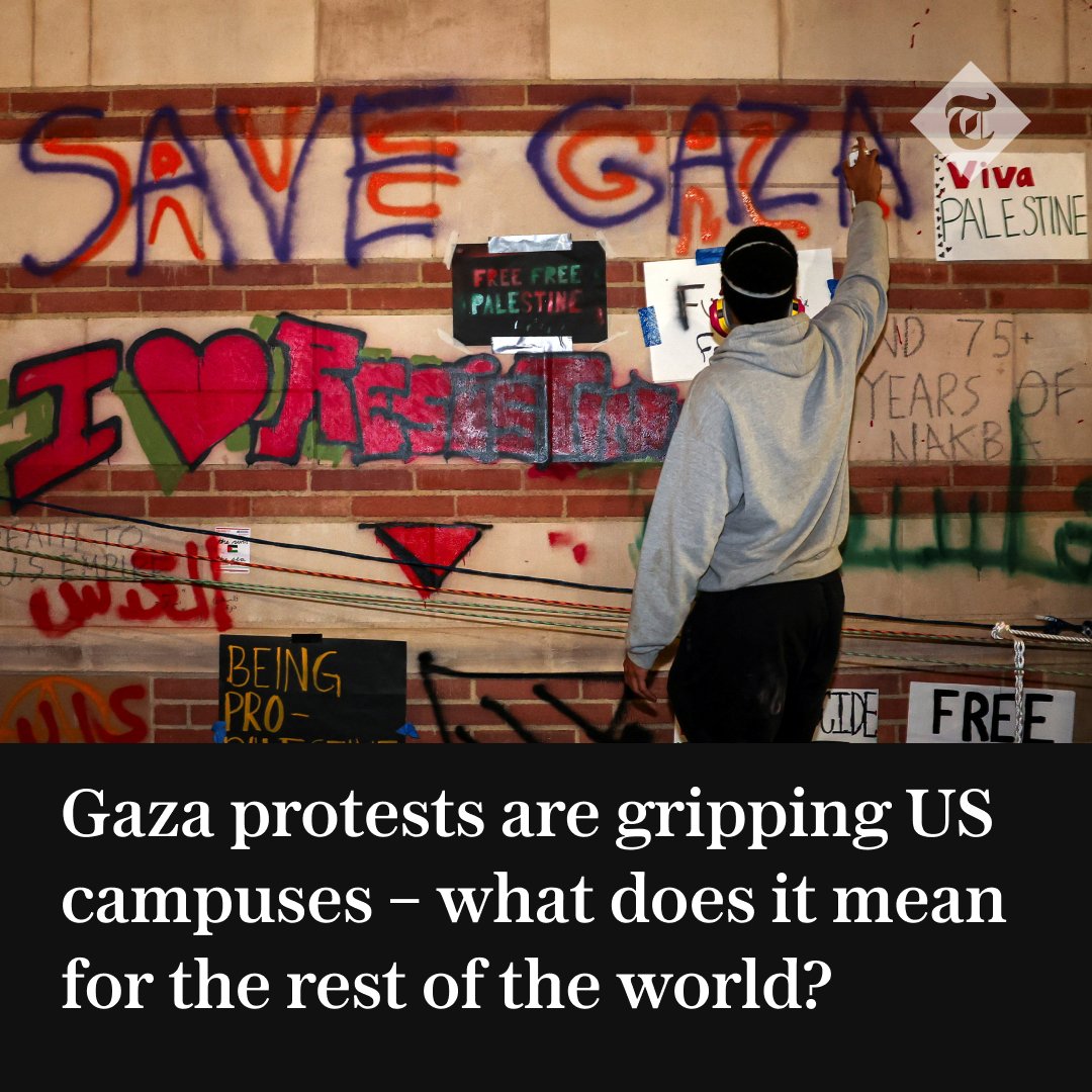 🔴 Campus demonstrations across the US have spiraled further into violence as riot police forcibly shut down encampments at a number of universities. Could similar Pro-Palestine protests spread across the world? ⬇️ telegraph.co.uk/world-news/202…
