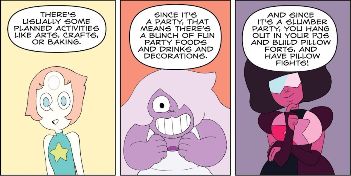 the fact that garnet loves hanging out in pjs and building pillows forts and having pillow fights