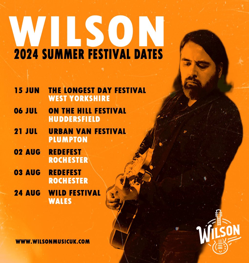 One of my favourite things about the summer is festival season!! 🎶🔥🎶

Here are all the festivals I am playing over the next few months.

You can find my full giglist at: 
wilsonmusicuk.com 

#festivalseason #summerfestival #musicfestivals #summertime #livemusic #gigs