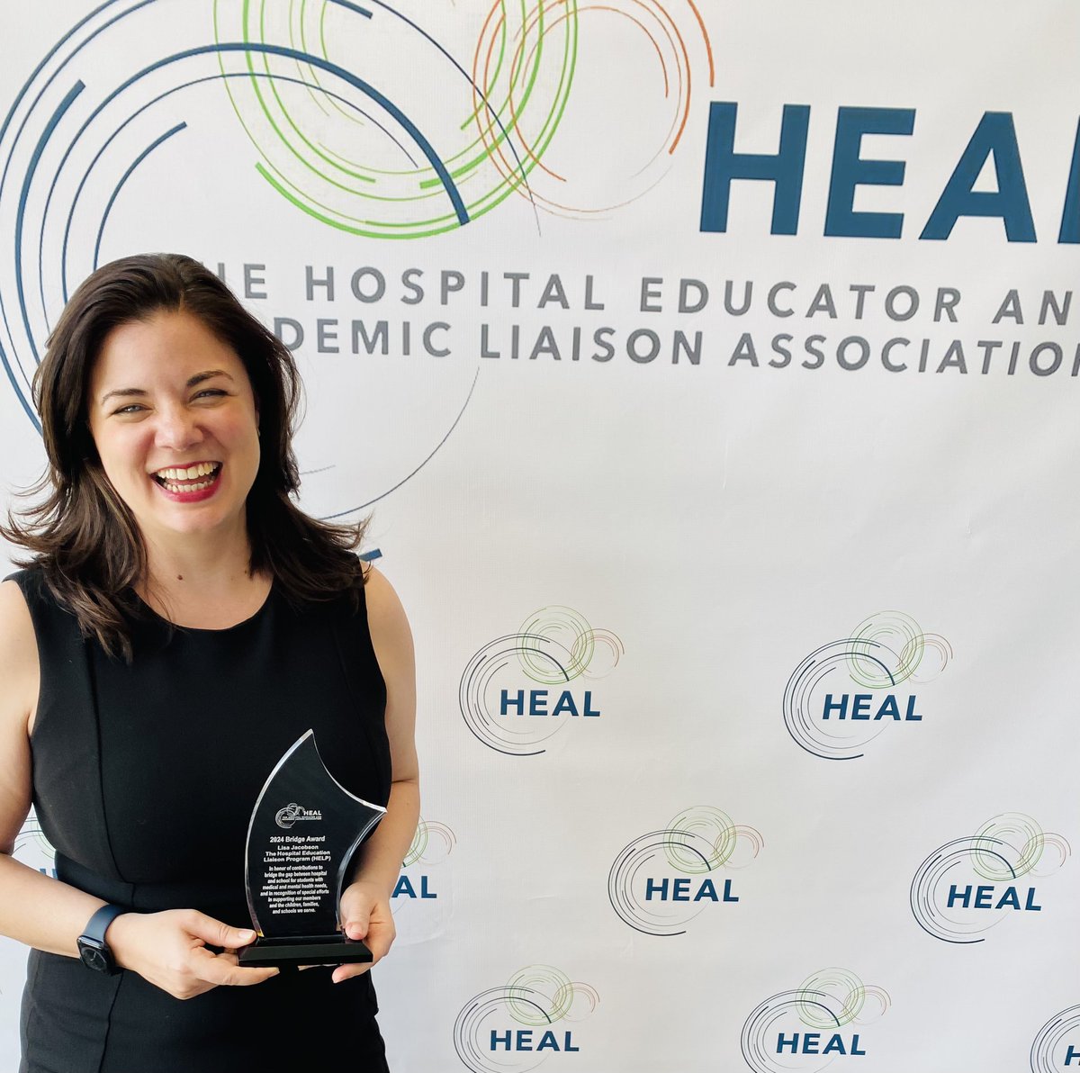 So proud to receive the HEAL Assoc Bridge Award for the Hospital Education Liaison Program (HELP) @KennedyKrieger I get to work with amazing clinicians, families, & schools to bridge pediatric medicine & k12 schooling. #DreamJob Thank you to @CCFtoday for your support!