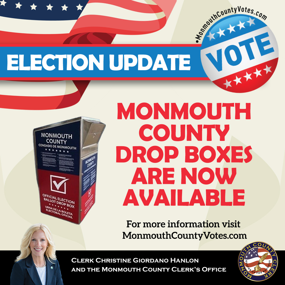 Attention voters! #MonmouthCounty Clerk @ChristineHanlo1 has announced drop boxes are available for the convenient and secure return of mail-in ballots for the Primary Election. For a list authorized drop box locations, visit tinyurl.com/MCDropBoxes or our free mobile app!