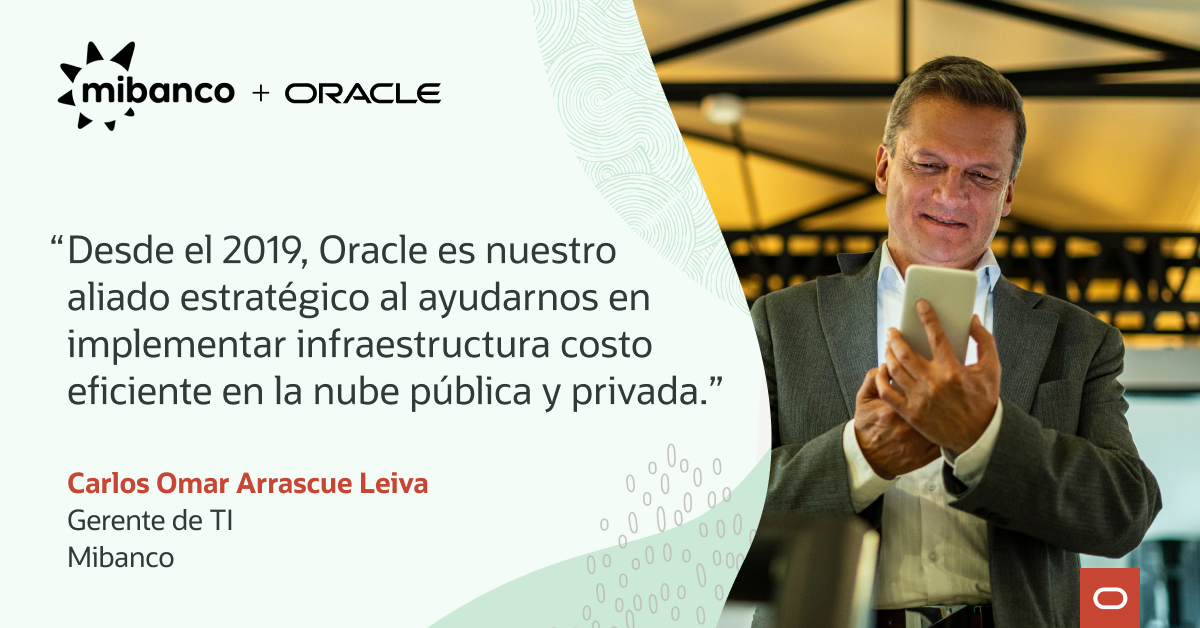 Mibanco, institución financiera especializada en microfinanzas y parte del Grupo Credicorp, eligió la infraestructura en la nube de Oracle para fortalecer su seguridad y la disponibilidad del servicio. 
¿Pensando en transformación digital? #Oracle
social.ora.cl/6016jOvPy