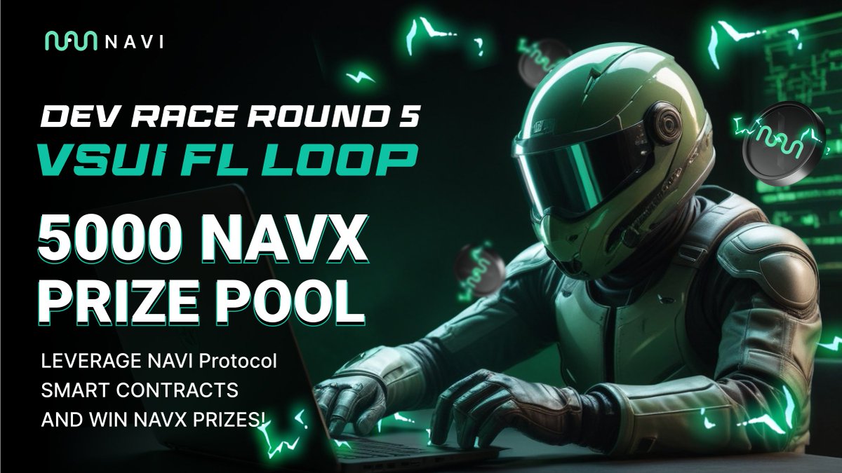 🏃💨 NAVI Protocol Dev Race Round 5 - vSUI FL ⚡️ ✨ 5000 NAVX Prize Pool Navigators and @SuiNetwork developers, with the previous Dev Race done and dusted Round 5️⃣ is now LIVE! 🔥 Check the previous reward distribution here: bit.ly/4bjuxRA 📜 Task >>Use the NAVI SDK…