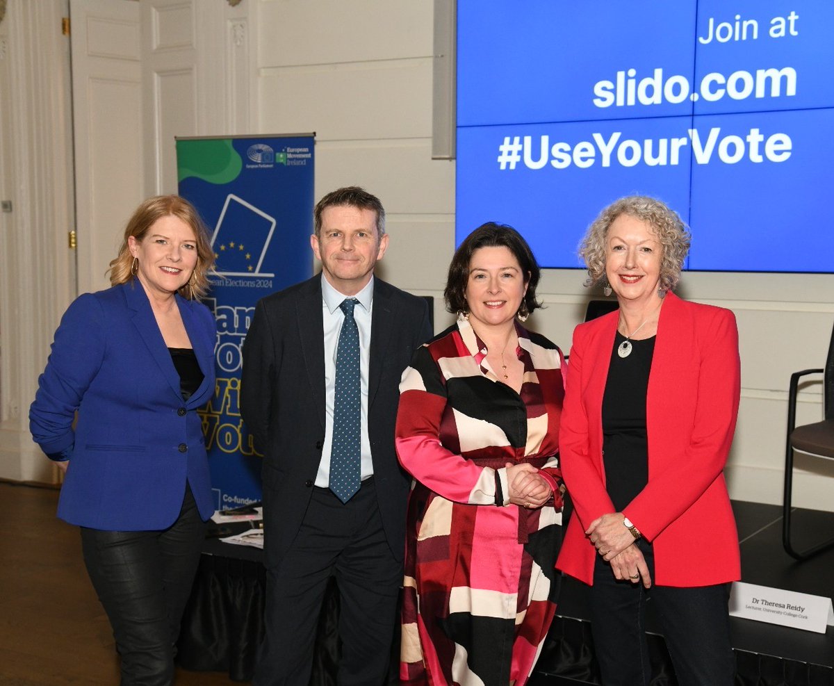 With 36 days to go to the #EUElections, @emireland with @EPinIreland are delighted host the EU Elections Ireland South Town Hall in @UCC @florNEWS is joined by @theresareidy @UCC , @GerryArthurs1 @SETUIreland, and @karencolemanIRL EU News Radio (Ireland) #UseYourVote