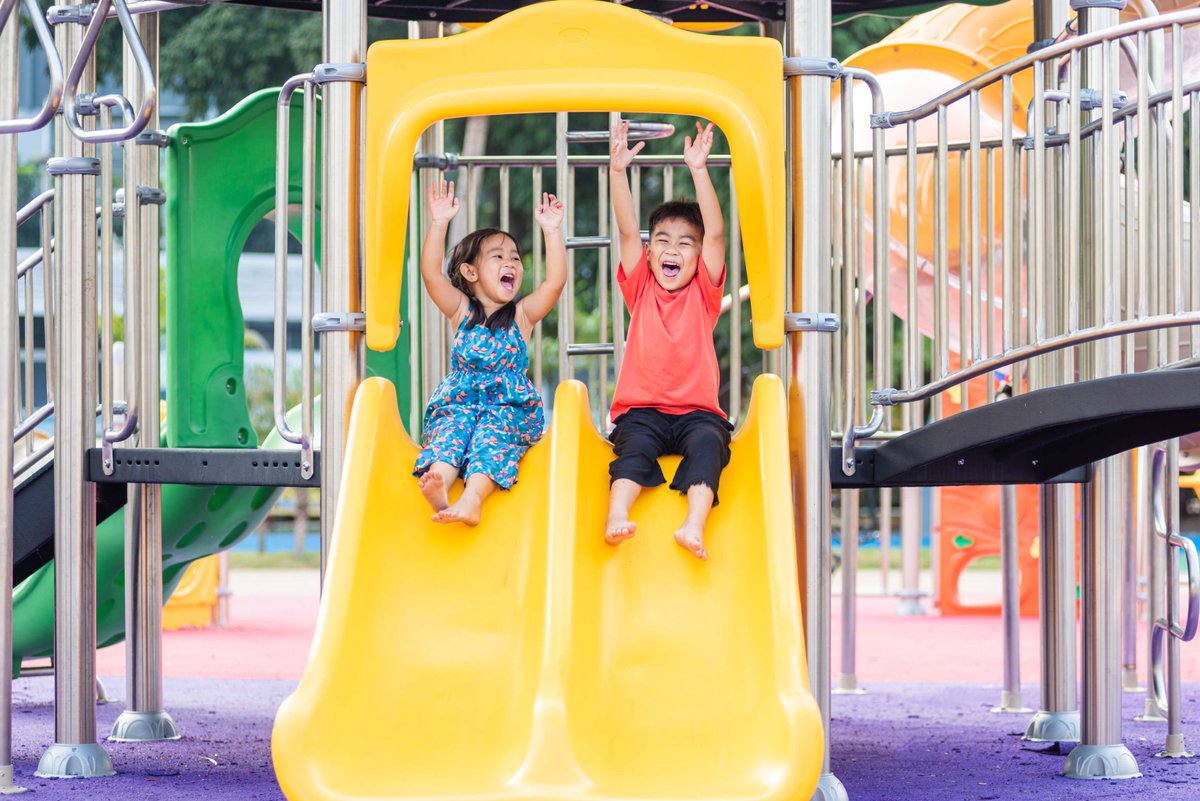 Playgrounds are great outdoors spaces for children to play. Follow these tips to reduce your child's risks of playground injuries at bit.ly/42kC7I5