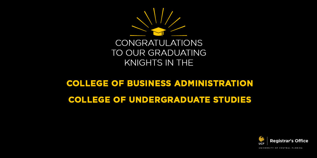 Congrats to our graduating @UCF Knights in the @UCFBusiness and @UCF_CUGS! 🎓🎉 #UCFgrad #UCFRegistrar Tune in at 9 a.m. EST to watch this Spring 2024 Commencement Ceremony! YouTube🔗: youtu.be/wuQ_emyRako