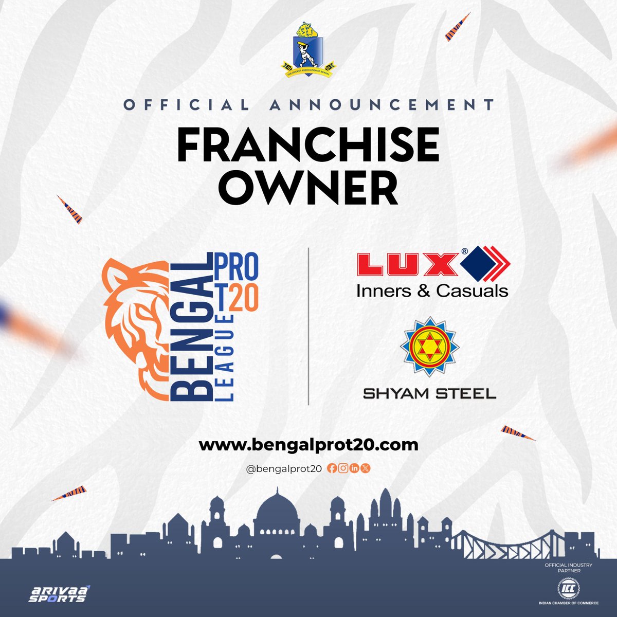Comfort that fuels victories! @LuxCozi, together with @ShyamSteelIndia, joins the Bengal Pro T20 League as a new Franchise Owner. Get ready for a season of peak performance and passionate cheering!

@CabCricket @arivaasports

 #bengalprot20 #Cricket #LuxCoziComfort #ShyamSteel