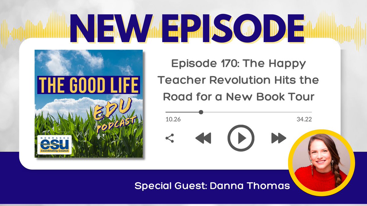 🎉 Danna Thomas of @HappyTeacherHTR is back on #TheGoodLifeEDU Podcast to share new insights & learning from her book Happy Teacher Revolution, released earlier this week!
⬇️Where to🎧⬇️
👂Apple bit.ly/TheGoodLifeEDU
👂Spotify bit.ly/thegoodlifeedu
#ESUCC #TeacherAppreciation