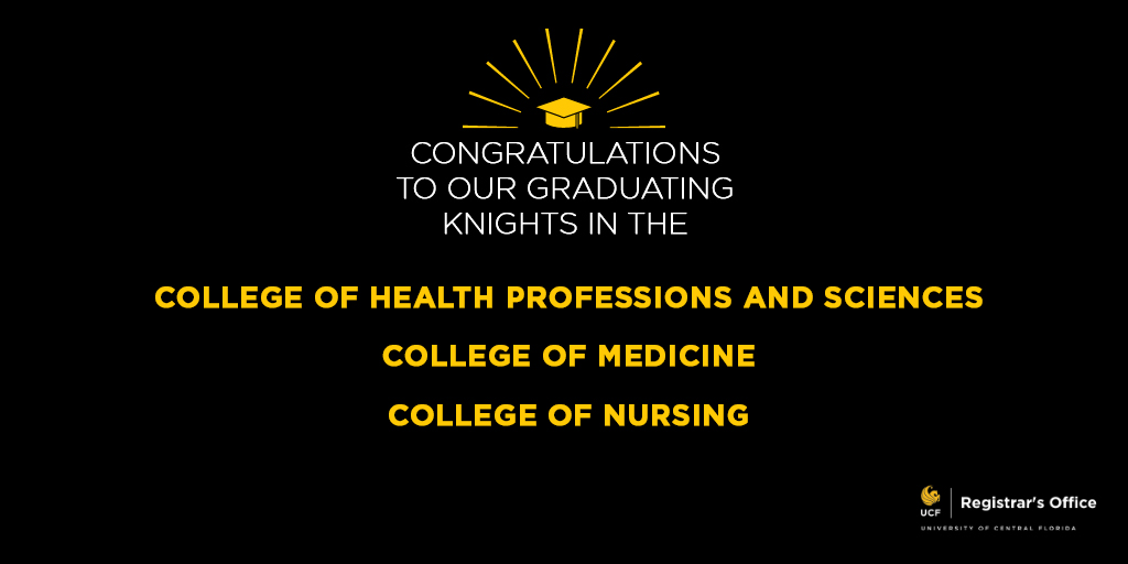 Congrats to our graduating @UCF Knights in the @ucfchps @UCF_Nursing and @ourmedschool! 🎓🎉 #UCFgrad #UCFRegistrar Tune in at 2 p.m. EST to watch this Spring 2024 Commencement Ceremony! YouTube🔗: youtu.be/8oiBXaEwKCE