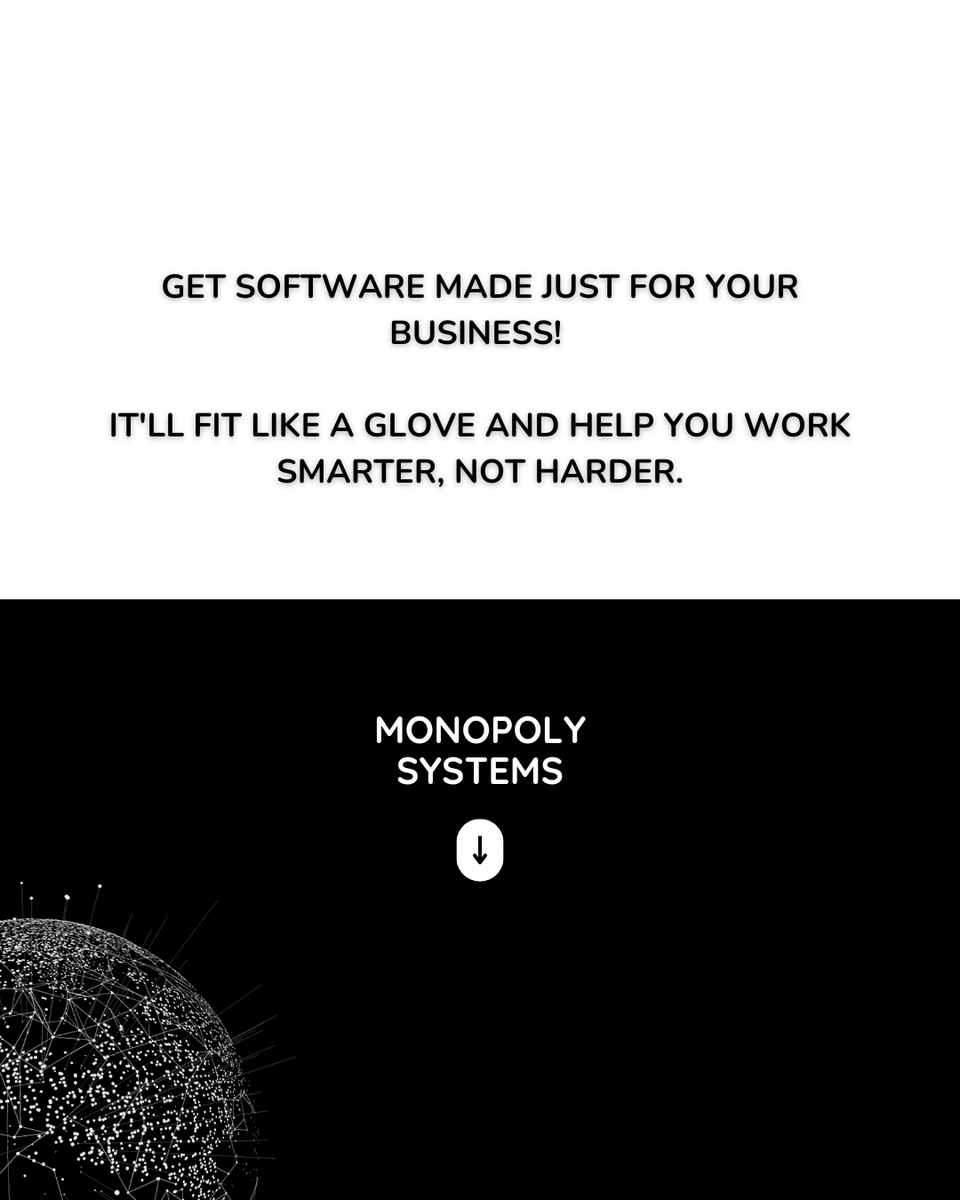 Get software made just for your business! 
View Product & Services: wa.me/c/918763700728

#MonopolySystems #DumbbillApp #InvoicingSolution #InventoryManagement #BusinessGrowth #SoftwareDevelopment #WebDevelopment #AppDevelopment #UXDesign #DigitalMarketing #SocialMediaFlyers