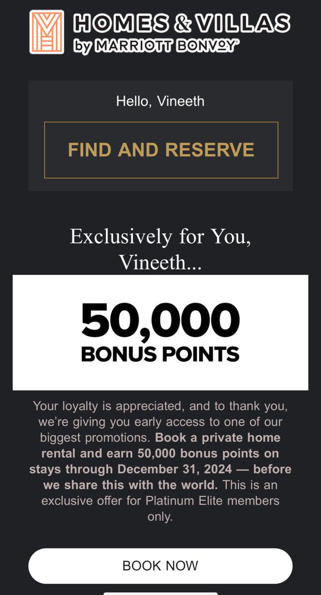 BIGGEST OFFER OF THE YEAR 🔥

#Marriott offering 50000 bonus points on private homes and rental 🤯🤯🤯

#ccgeek