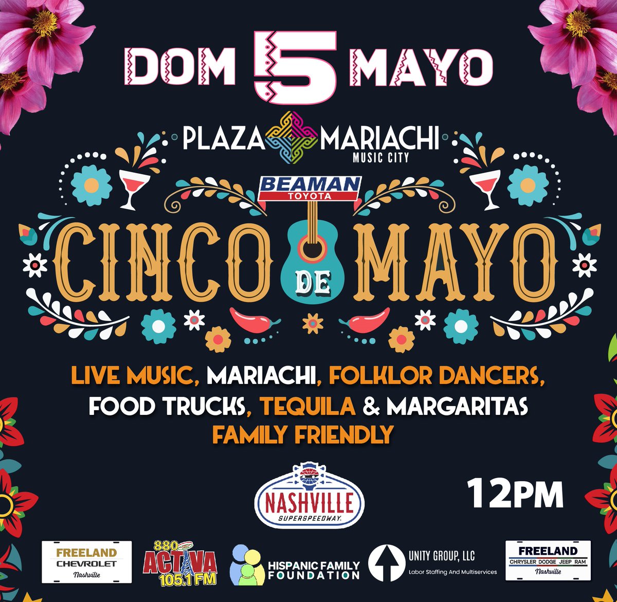 We are headed to Plaza Mariachi Music City for their Cinco de Mayo party! 🎊 Come find us and the pace car as we giveaway some sweet swag and tickets to the #Ally400! More info! ➡️ bit.ly/4dhfsSp