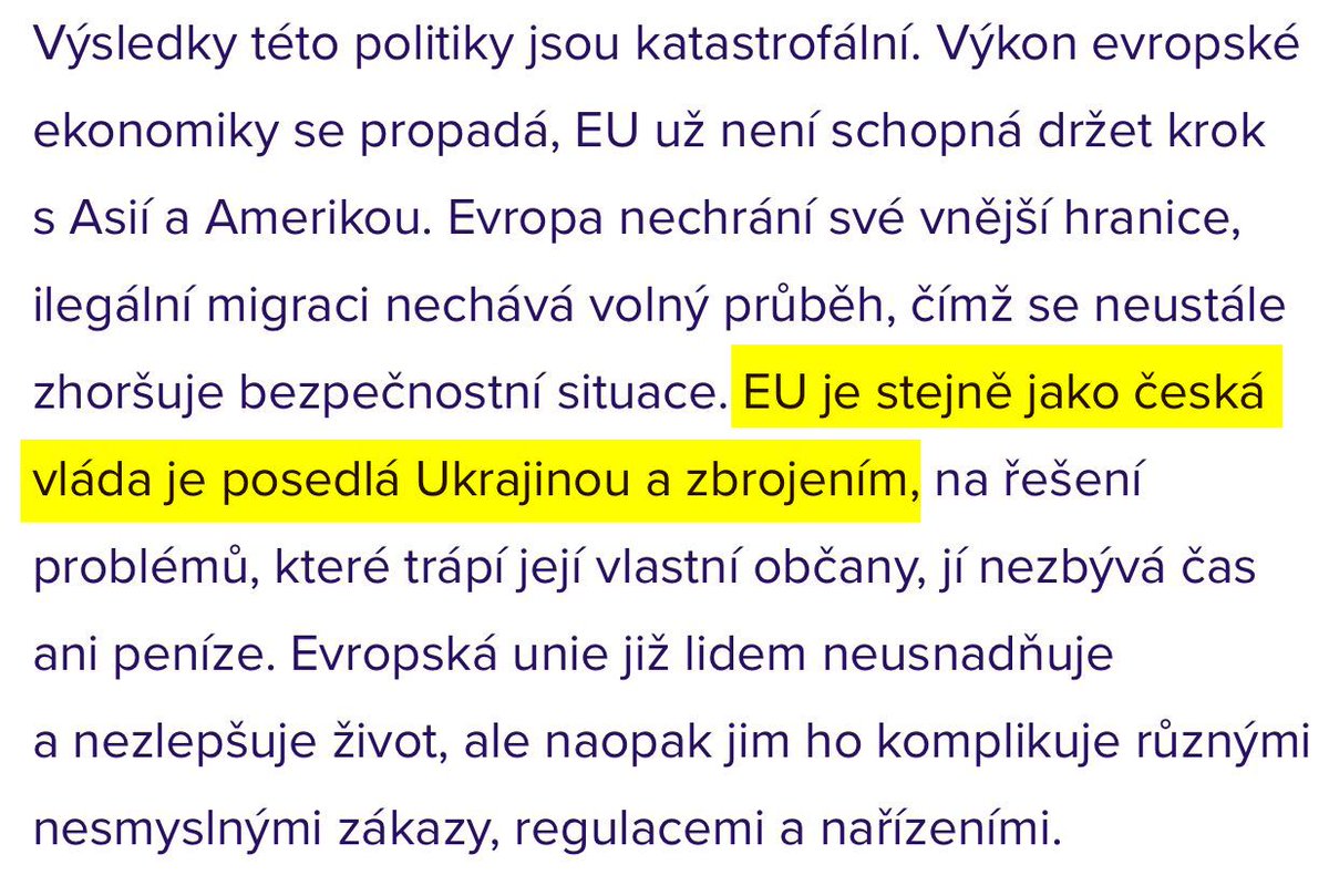 Volební úvodník Andreje Babiše do evropských voleb. 'Posedlost' Ukrajinou je strašně bizarní spojení. Je naprosto jasné, že když pomáháme Ukrajině, držíme Putina od našich hranic, kam by jinak přišel… Zase další důkaz, jak předsedovi ANO absolutně nejde o bezpečnost Evropy.